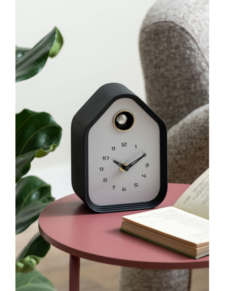 Horloge coucou moderne noire en ABS 14,4x7,4x20,4 cm Reina Cuckoo