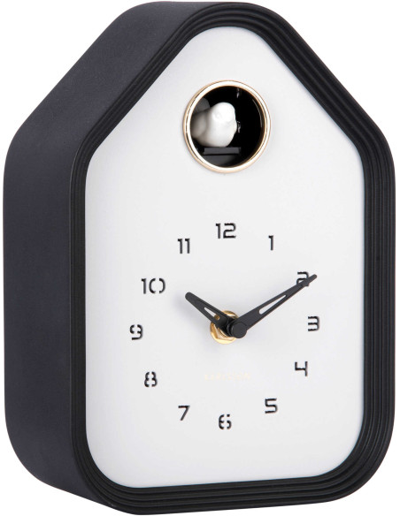 Horloge coucou moderne noire en ABS 14,4x7,4x20,4 cm Reina Cuckoo