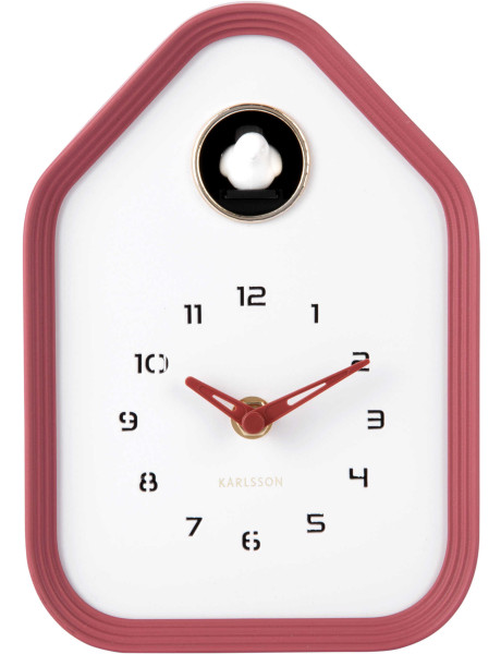 Horloge coucou moderne rouge bordeaux ABS 14,4x7,4x20,4...
