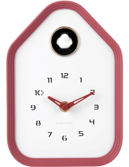 Horloge coucou moderne rouge bordeaux ABS 14,4x7,4x20,4 cm Reina Cuckoo