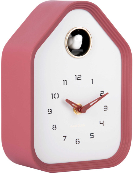 Horloge coucou moderne rouge bordeaux ABS 14,4x7,4x20,4 cm Reina Cuckoo