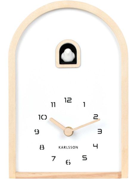 Horloge coucou moderne bois clair 16,8x6,4x24,8 cm Curva...