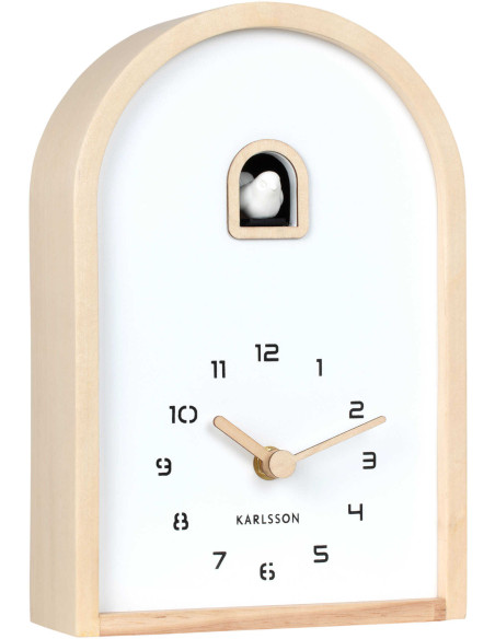 Horloge coucou moderne bois clair 16,8x6,4x24,8 cm Curva Cuckoo