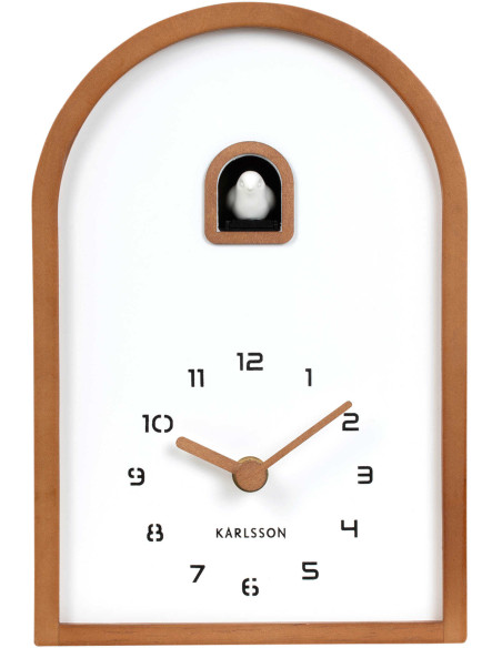 Horloge coucou moderne bois brun 16,8x6,4x24,8 cm Curva Cuckoo