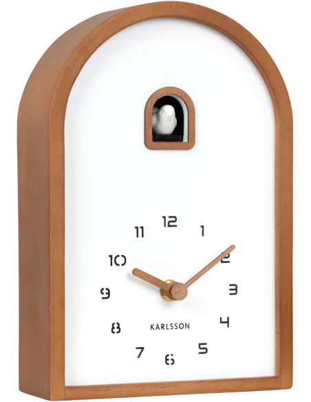 Horloge coucou moderne bois brun 16,8x6,4x24,8 cm Curva Cuckoo