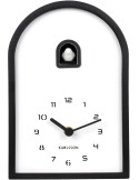 Horloge coucou moderne noire en bois 16,8x6,4x24,8 cm Curva Cuckoo