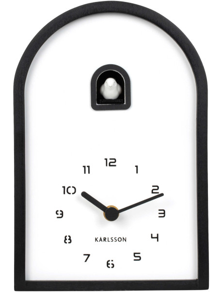 Horloge coucou moderne noire en bois 16,8x6,4x24,8 cm...
