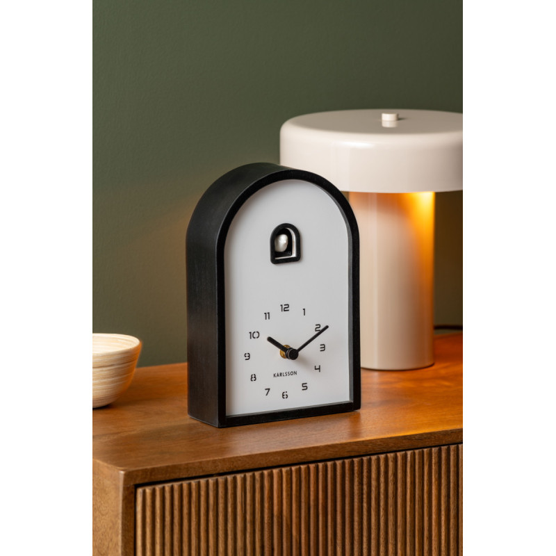 Horloge coucou moderne noire en bois...
