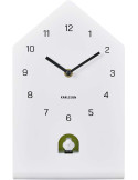 Horloge coucou murale blanche silencieuse en polystyrène 17,2x9,3x28,5 cm Fino Cuckoo