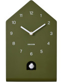 Horloge coucou murale verte silencieuse en polystyrène 17,2x9,3x28,5 cm Fino Cuckoo