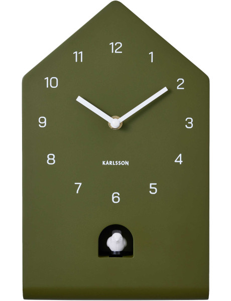 Horloge coucou murale verte silencieuse en polystyrène...