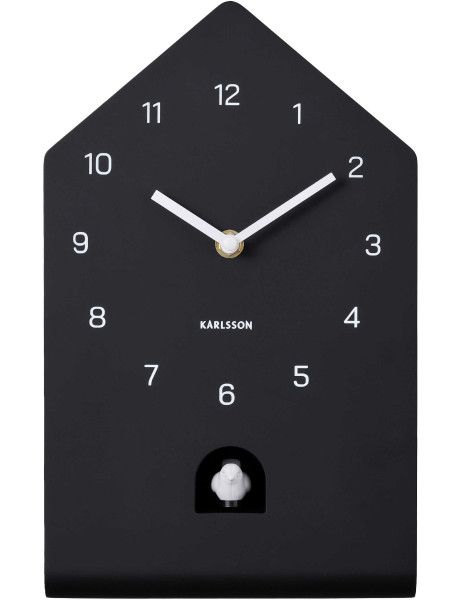 Horloge coucou murale noire silencieuse en polystyrène...
