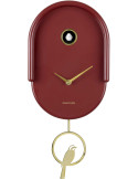 Horloge murale à balancier oiseau rouge bordeaux 20x8,5x42 cm Tweet