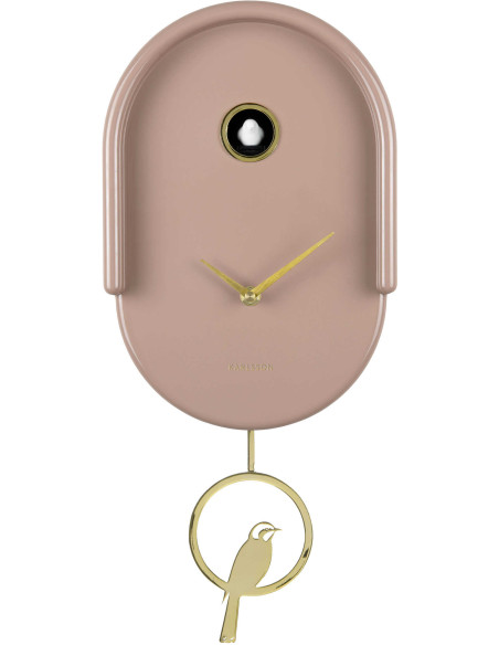 Horloge murale à balancier marron moka 20x8,5x42 cm Tweet