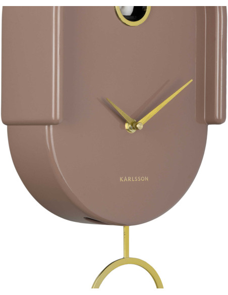 Horloge murale à balancier marron moka 20x8,5x42 cm Tweet