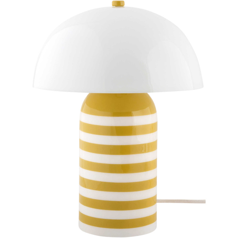 Lampe à poser champignon rayée jaune...