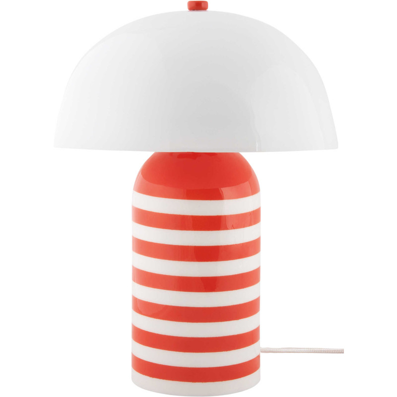 Lampe à poser champignon rayée orange...