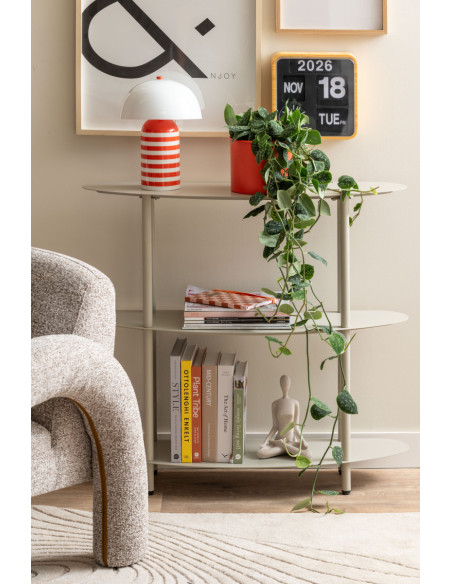 Lampe à poser champignon rayée orange 30 cm Rayado Retro