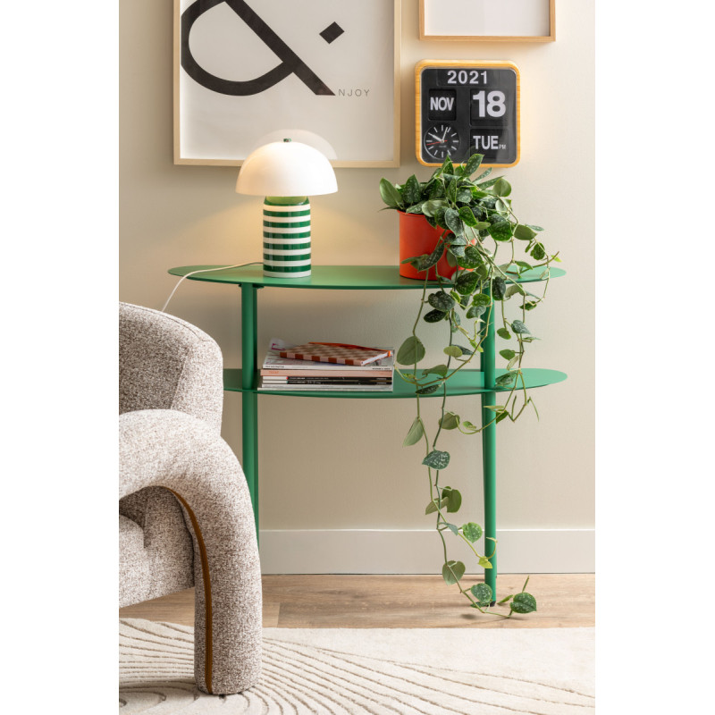 Lampe à poser champignon rayée verte...