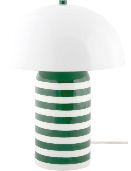Lampe à poser champignon rayée verte 30 cm Rayado Retro