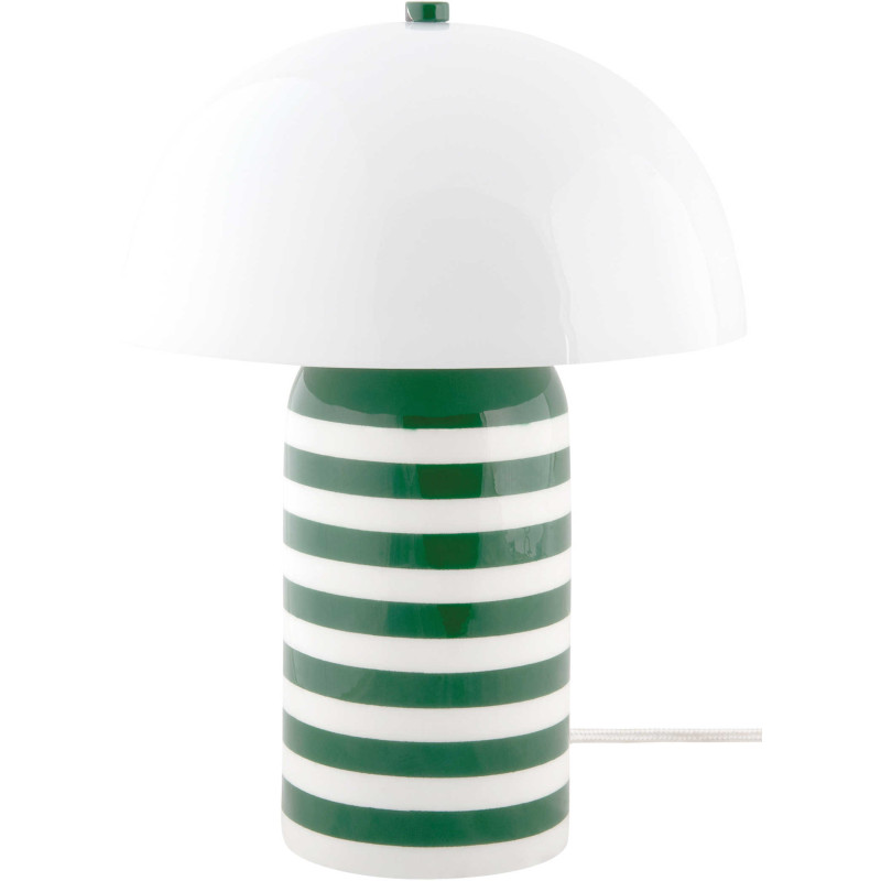 Lampe à poser champignon rayée verte...