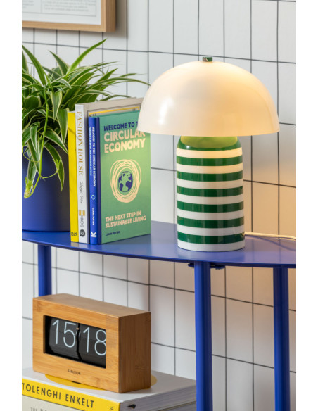 Lampe à poser champignon rayée verte 30 cm Rayado Retro