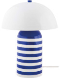 Lampe à poser champignon rayée bleue en fer 30 cm Rayado Retro