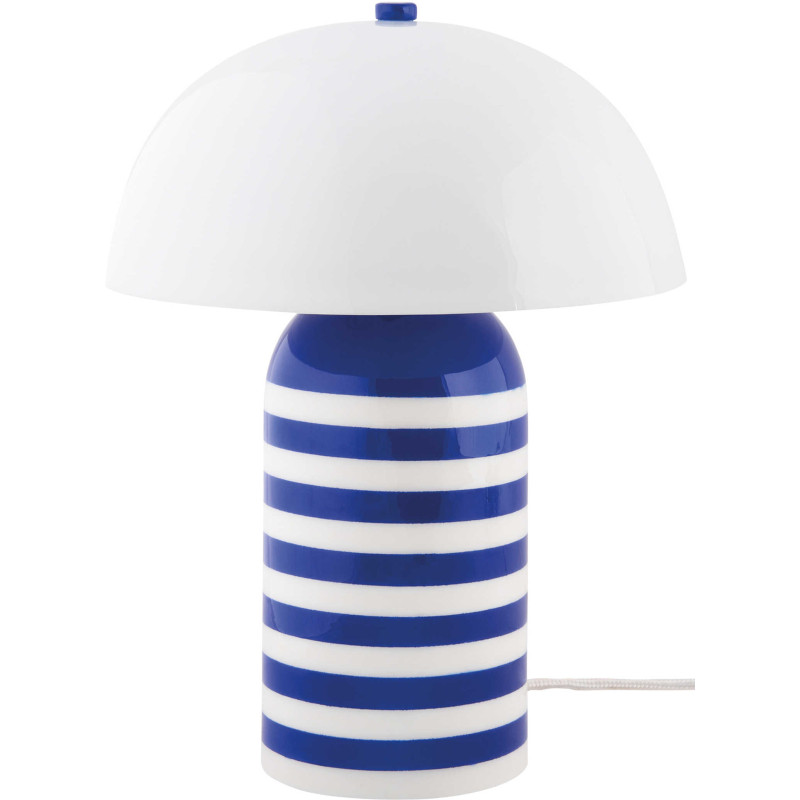 Lampe à poser champignon rayée bleue...