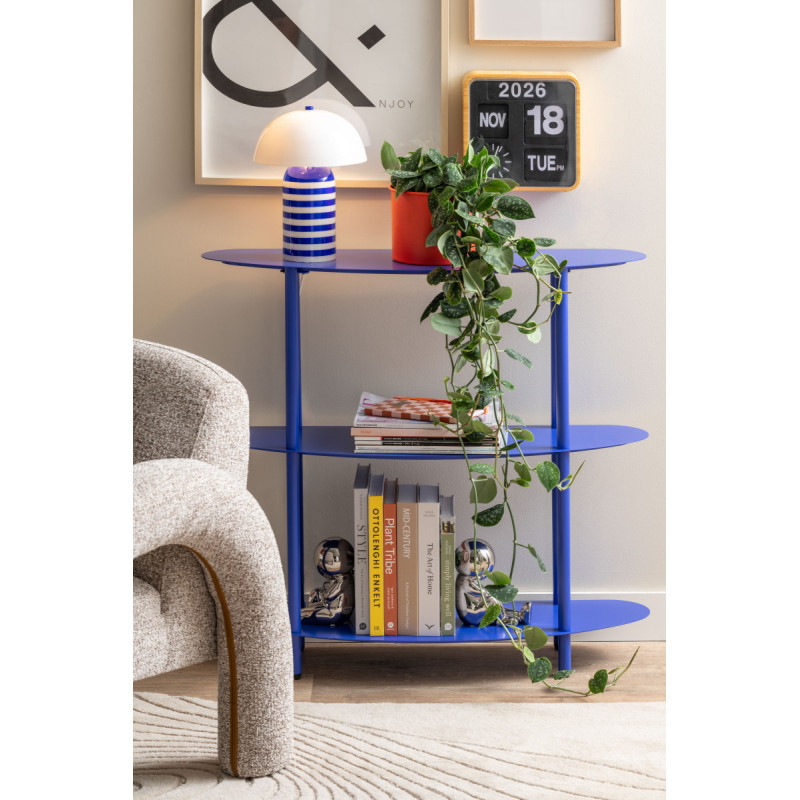 Lampe à poser champignon rayée bleue...