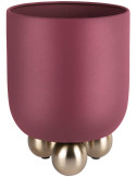 Grand cache-pot sur pieds en métal bordeaux 32 cm Estilo