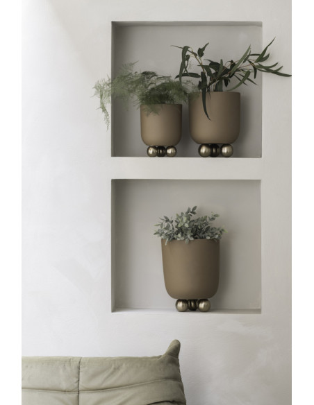 Grand cache-pot sur pieds métal marron 32 cm Estilo