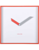 Horloge murale carrée rouge silencieuse 28 cm Cool Retro