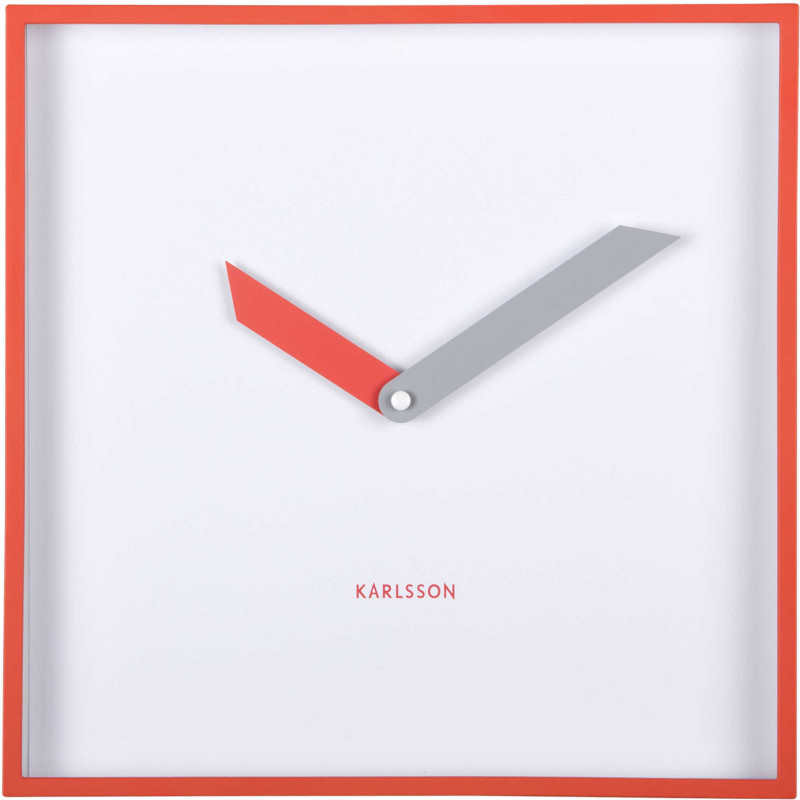 Horloge murale carrée rouge...