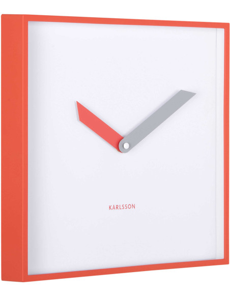 Horloge murale carrée rouge silencieuse 28 cm Cool Retro