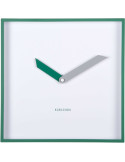 Horloge murale carrée verte silencieuse 28 cm Cool Retro