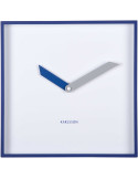 Horloge murale carrée bleu cobalt silencieuse 28 cm Cool Retro