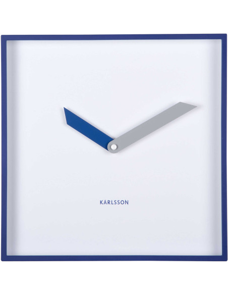 Horloge murale carrée bleu cobalt silencieuse 28 cm Cool Retro