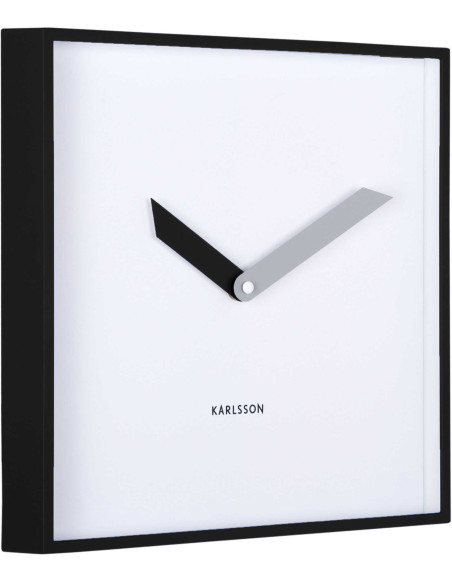 Horloge murale carrée noire silencieuse 28 cm Cool Retro