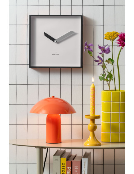 Horloge murale carrée noire silencieuse 28 cm Cool Retro