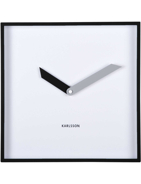 Horloge murale carrée noire silencieuse 28 cm Cool Retro