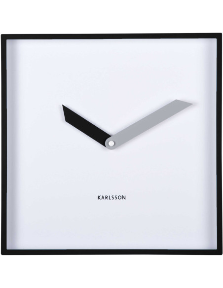 Horloge murale carrée noire silencieuse 28 cm Cool Retro