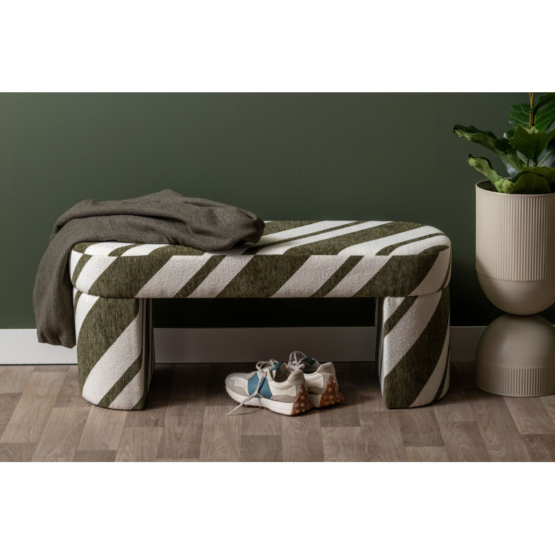 Banc bout de lit en polyester vert...