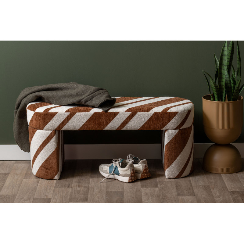 Banc bout de lit marron écru 101 cm...