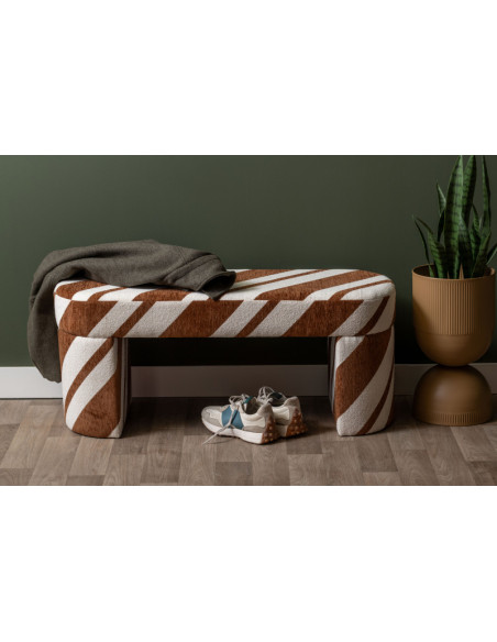 Banc bout de lit marron écru 101 cm Agraciado