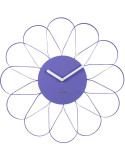 Horloge murale fleur en fer violet 40 cm Arkis