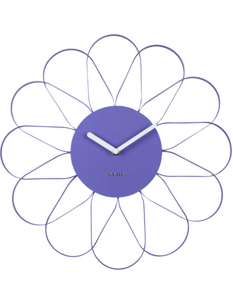 Horloge murale fleur en fer violet 40 cm Arkis