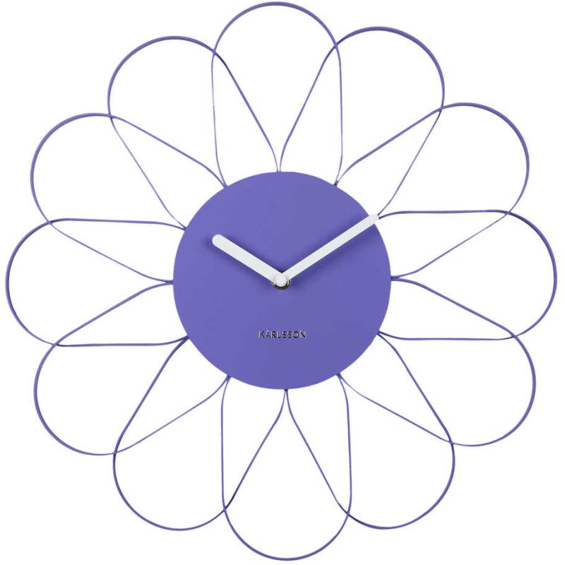 Horloge murale fleur en fer violet 40...
