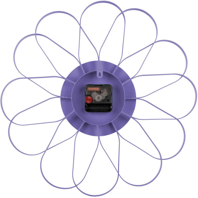 Horloge murale fleur en fer violet 40...