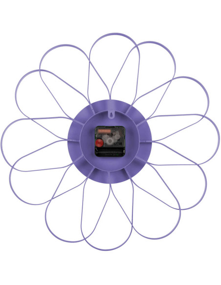Horloge murale fleur en fer violet 40 cm Arkis