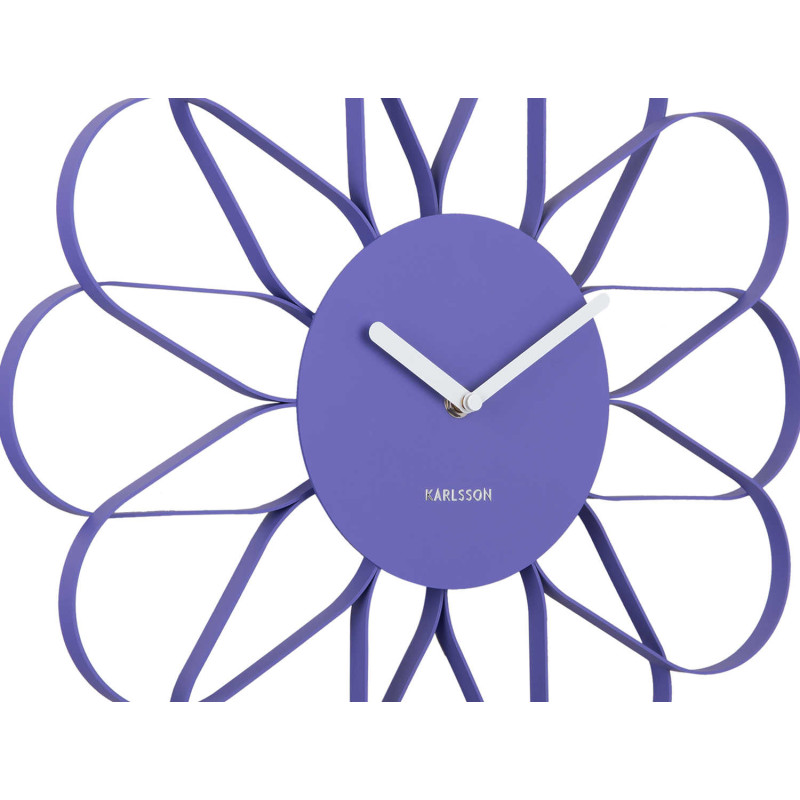 Horloge murale fleur en fer violet 40...